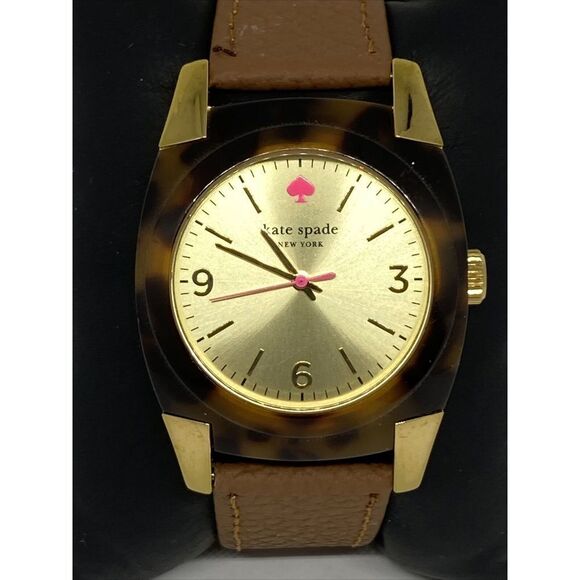 Kate Spade Skyline 0282 Women Brown Leather Analog Dial Quartz Wrist Watch VK167